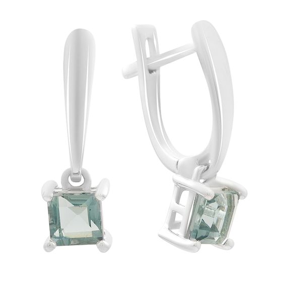 Серебряные серьги с топазом Лондон Блю 1.267ct