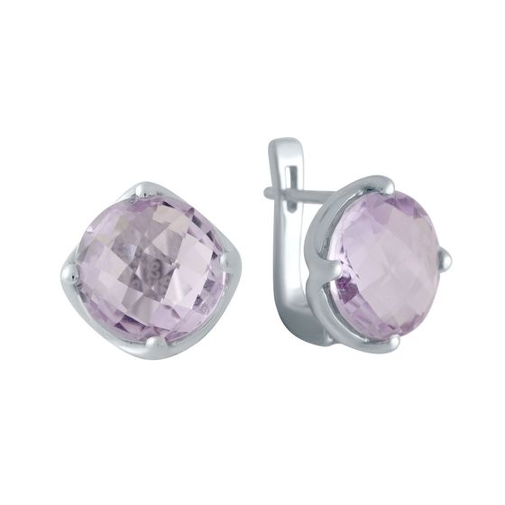 Серебряные серьги с аметистом 10.163ct
