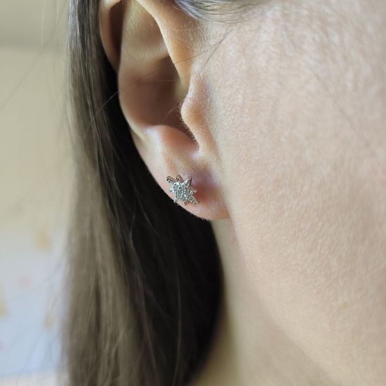 Серебряные серьги с фианитами