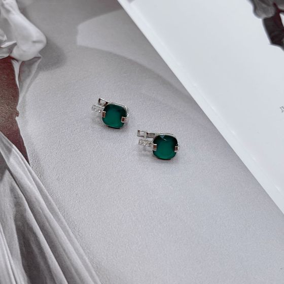 Серебряные серьги с агатом 5.735ct