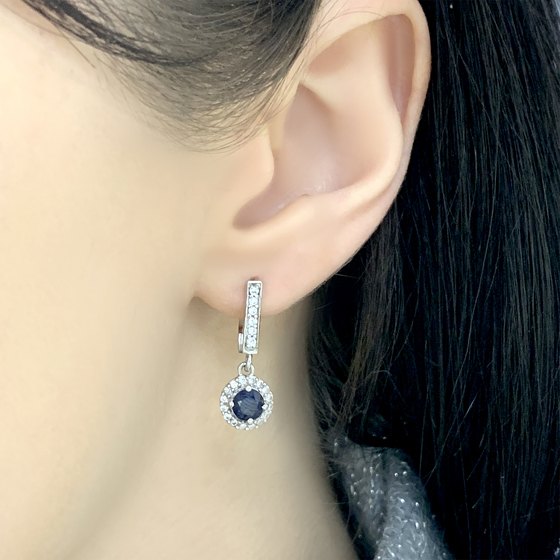 Серебряные серьги с сапфиром 2.086ct