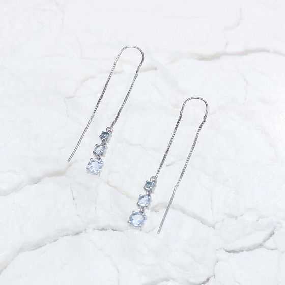 Серебряные серьги с топазом 2.229ct