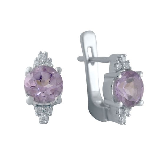 Серебряные серьги с аметистом 2.585ct