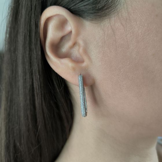 Серебряные серьги с фианитами Серебряные серьги с фианитами