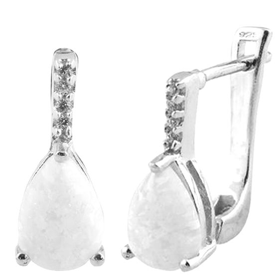 Серебряные серьги с опалом 1.97ct