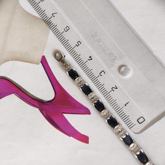 Серебряный браслет с сапфиром 12.81ct