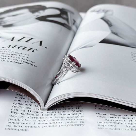 Серебряное кольцо с рубином 8.057ct