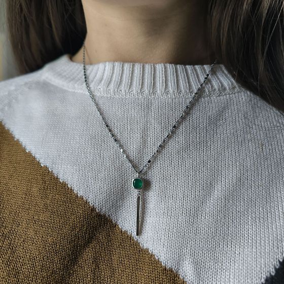 Серебряная подвеска с агатом 0.725ct