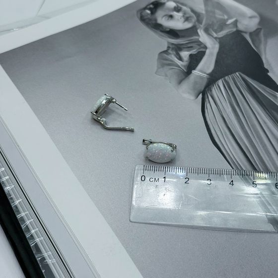 Серебряные серьги с опалом 4.338ct