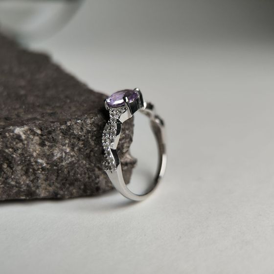 Серебряное кольцо с аметистом 1.052ct