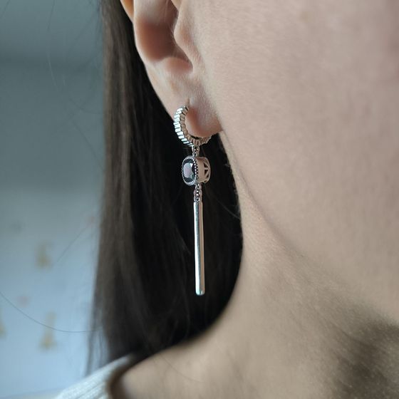 Серебряные серьги с гранатом 2.425ct