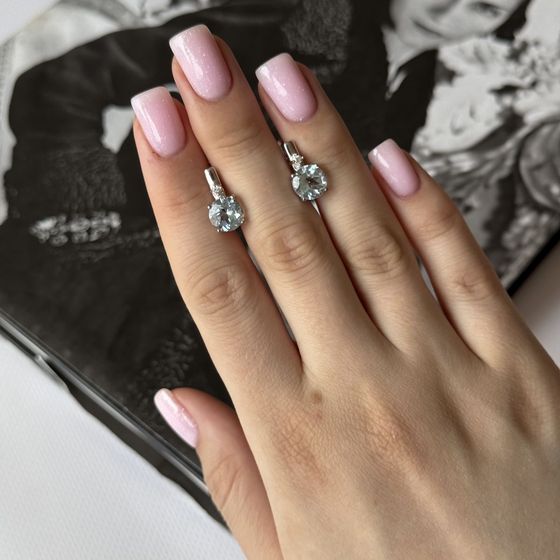 Серебряные серьги с топазом 4.323ct