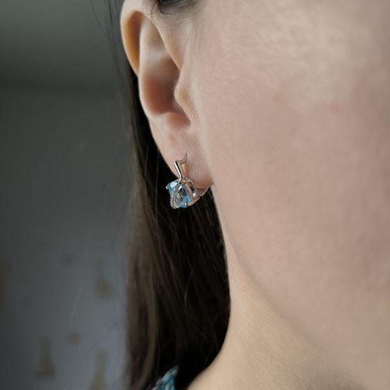 Серебряные серьги с топазом 5.198ct