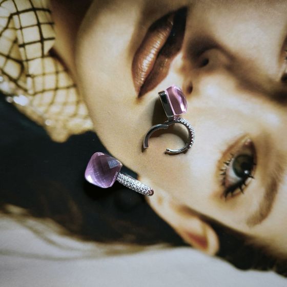 Серебряные серьги с фианитами