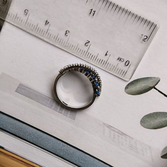 Серебряное кольцо с сапфиром nano 0.83ct