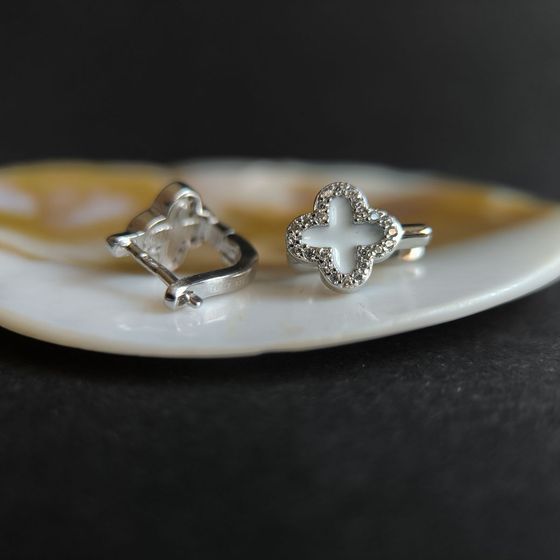 Серебряные серьги с емаллю