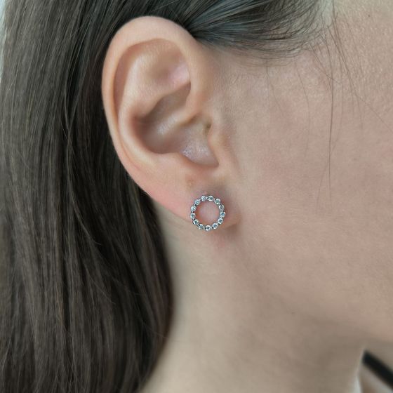 Серебряные серьги с фианитами