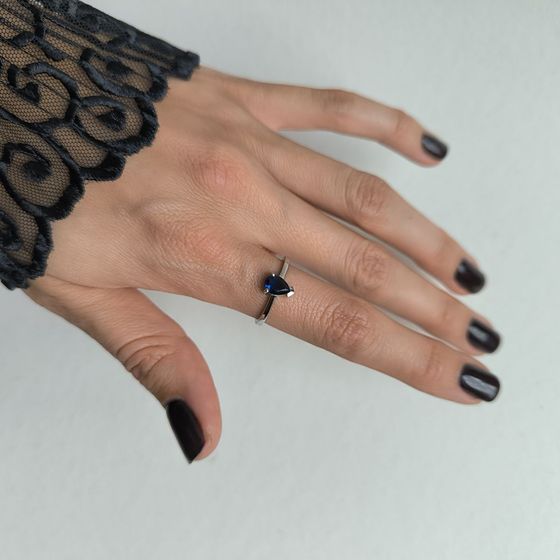 Серебряное кольцо с сапфиром nano 0.517ct