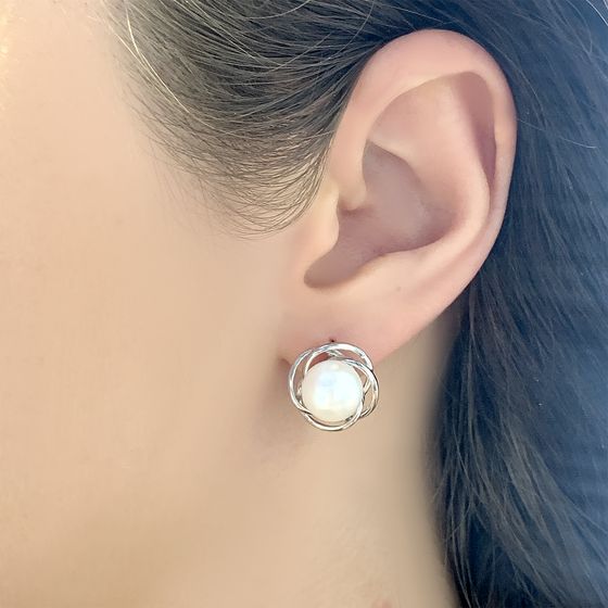 Серебряные серьги с жемчугом