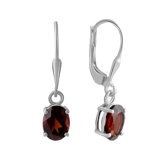 Серебряные серьги с гранатом 3.345ct