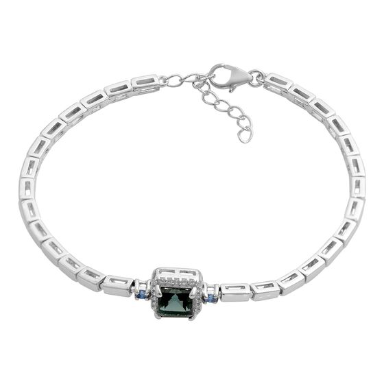 Серебряный браслет с топазом Лондон Блю 1.2ct, топазом