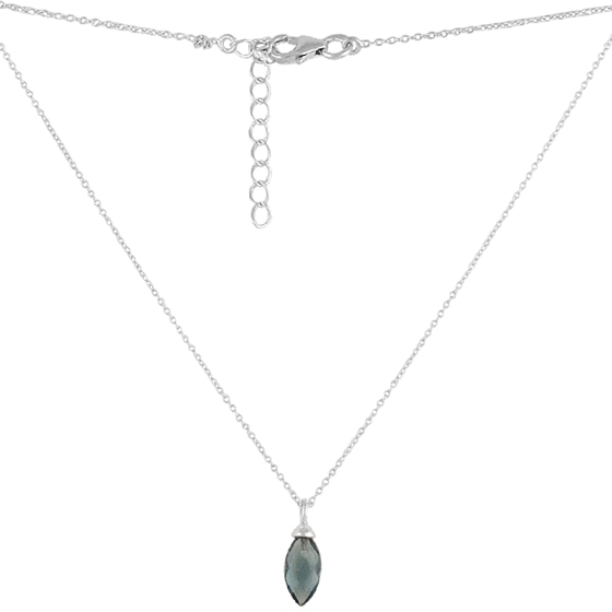 Серебряное колье с топазом Лондон Блю 1.528ct