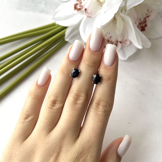 Серебряные серьги с сапфиром 3.192ct