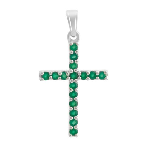 Серебряный крестик с агатом 0.512ct