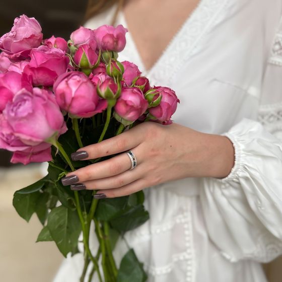 Серебряное кольцо с фианитами