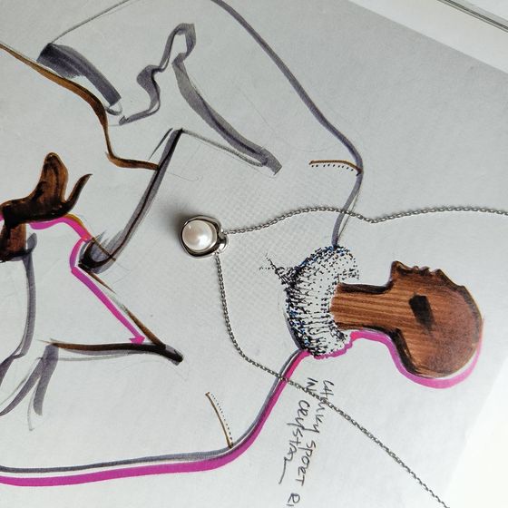 Серебряное колье с жемчугом