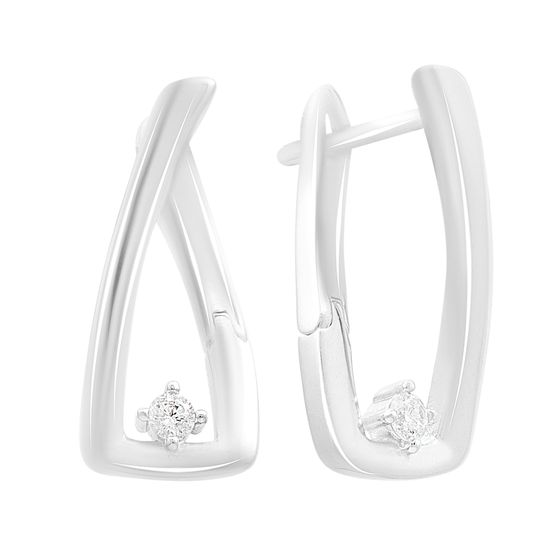 Серебряные серьги с фианитами