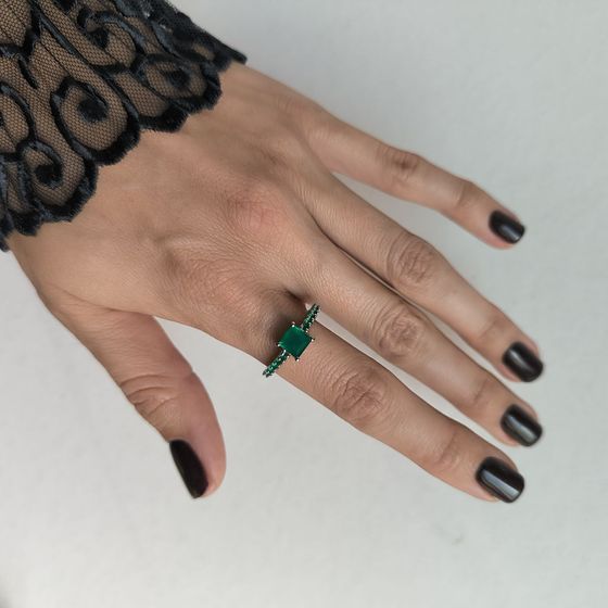 Серебряное кольцо с агатом 1.385ct