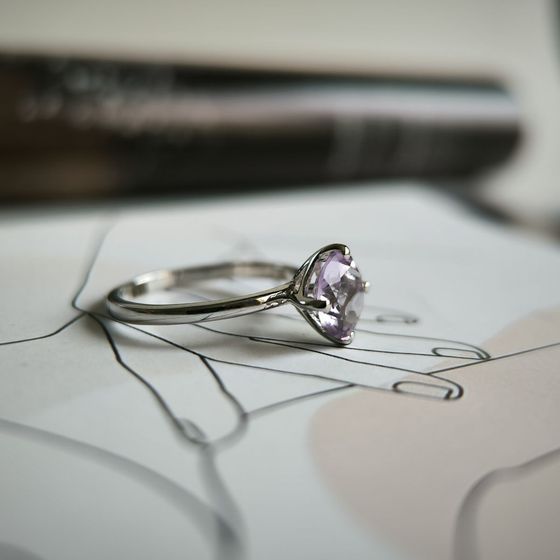 Серебряное кольцо с аметистом 1.575ct
