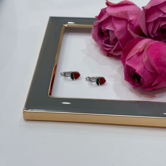 Серебряные серьги с емаллю