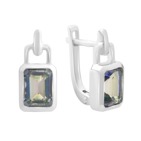Серебряные серьги с мистик топазом 2.135ct