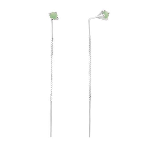 Серебряные серьги с изумрудом 0.497ct