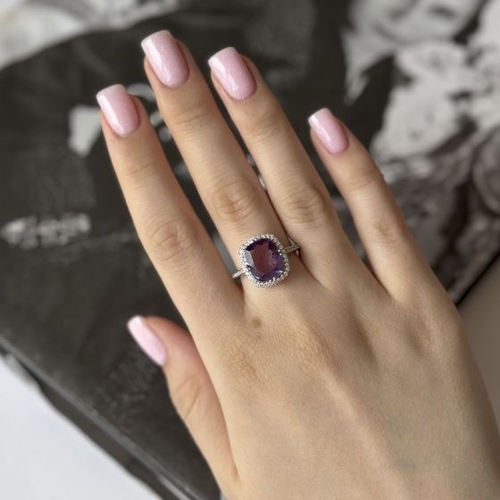 Серебряное кольцо с аметистом 5.507ct