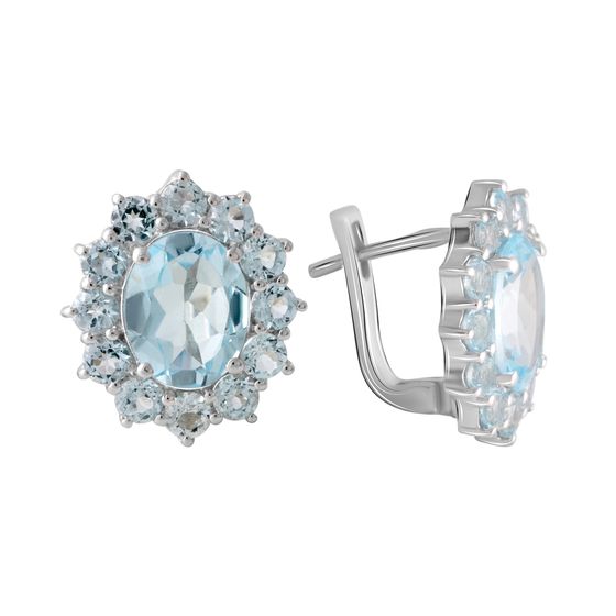 Серебряные серьги с топазом 9.29ct