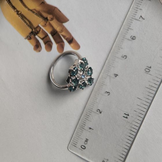 Серебряное кольцо с топазом Лондон Блю 1.728ct, топазом