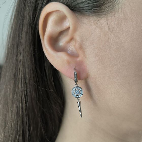 Серебряные серьги с фианитами Серебряные серьги с фианитами