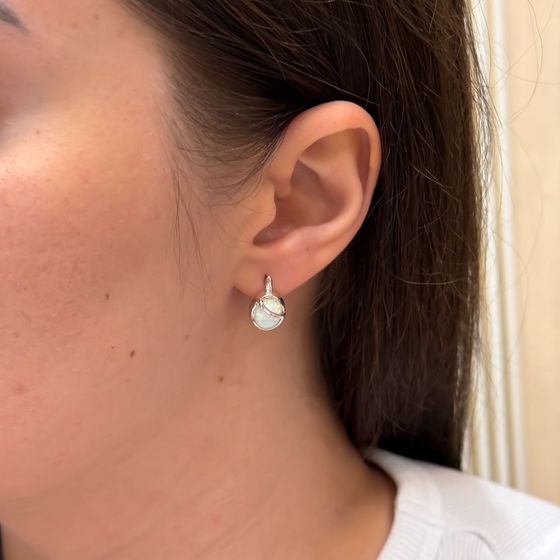 Серебряные серьги с опалом 2.06ct