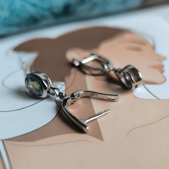 Серебряные серьги с мистик топазом 1.65ct