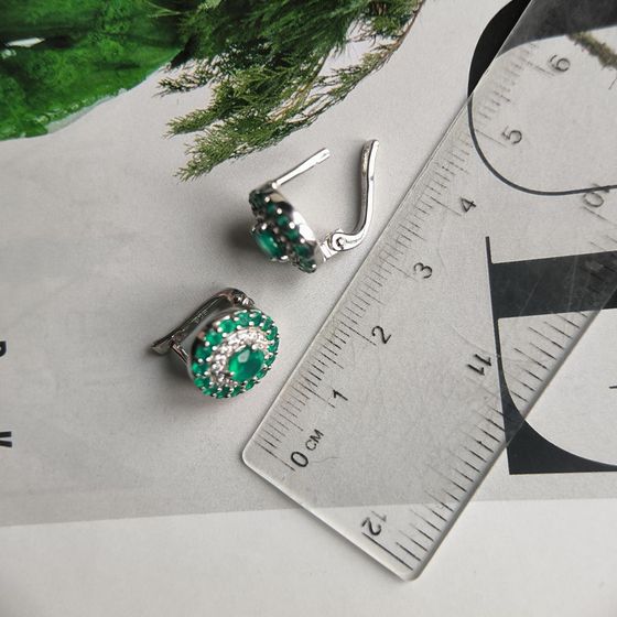 Серебряные серьги с агатом 2.561ct