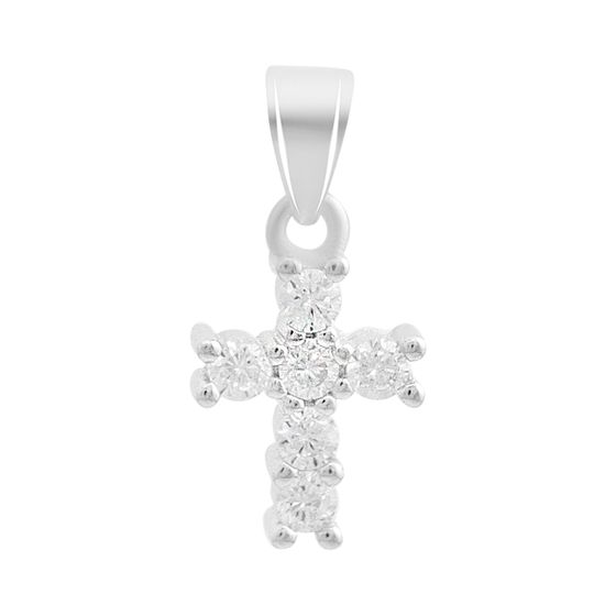 Серебряный крестик с фианитами