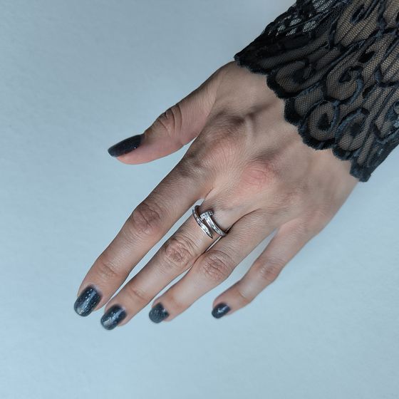 Серебряное кольцо с фианитами