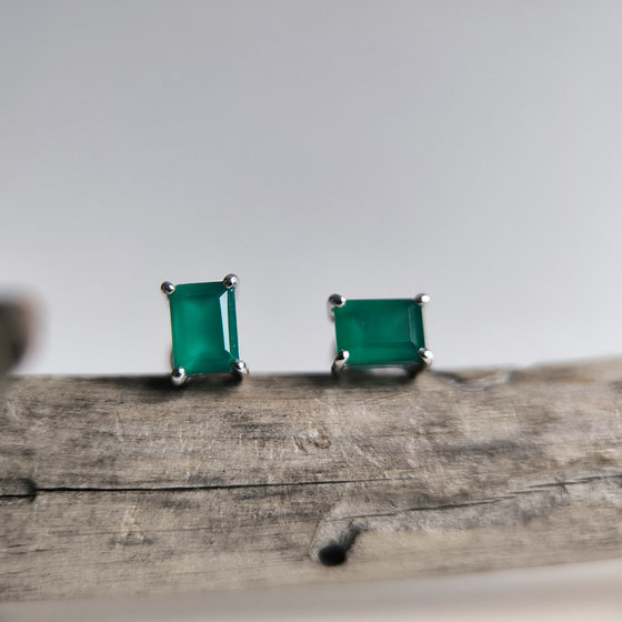 Серебряные серьги с агатом 1.85ct