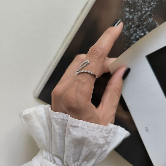 Серебряное кольцо с фианитами