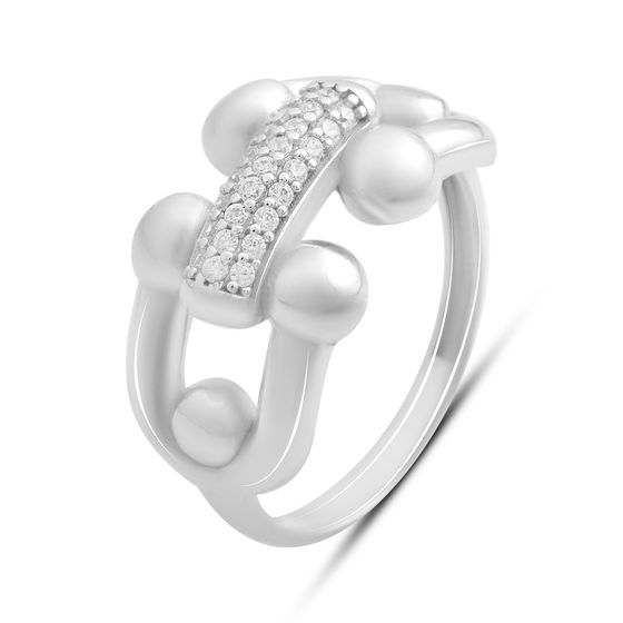 Серебряное кольцо с фианитами 0.25ct