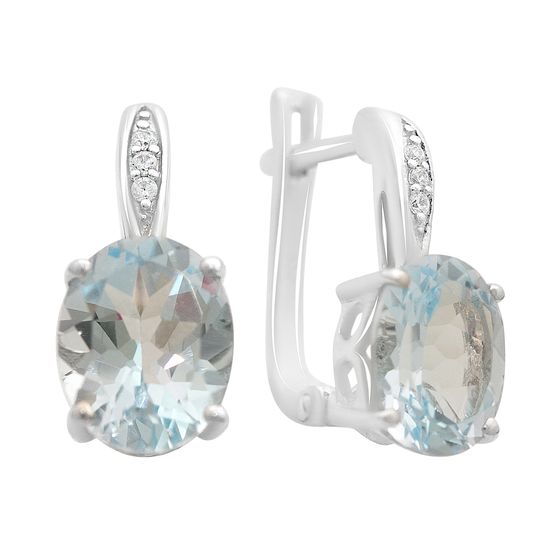 Серебряные серьги с топазом 6.523ct