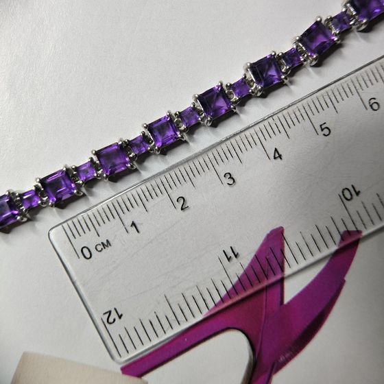 Серебряный браслет с аметистом 10.675ct